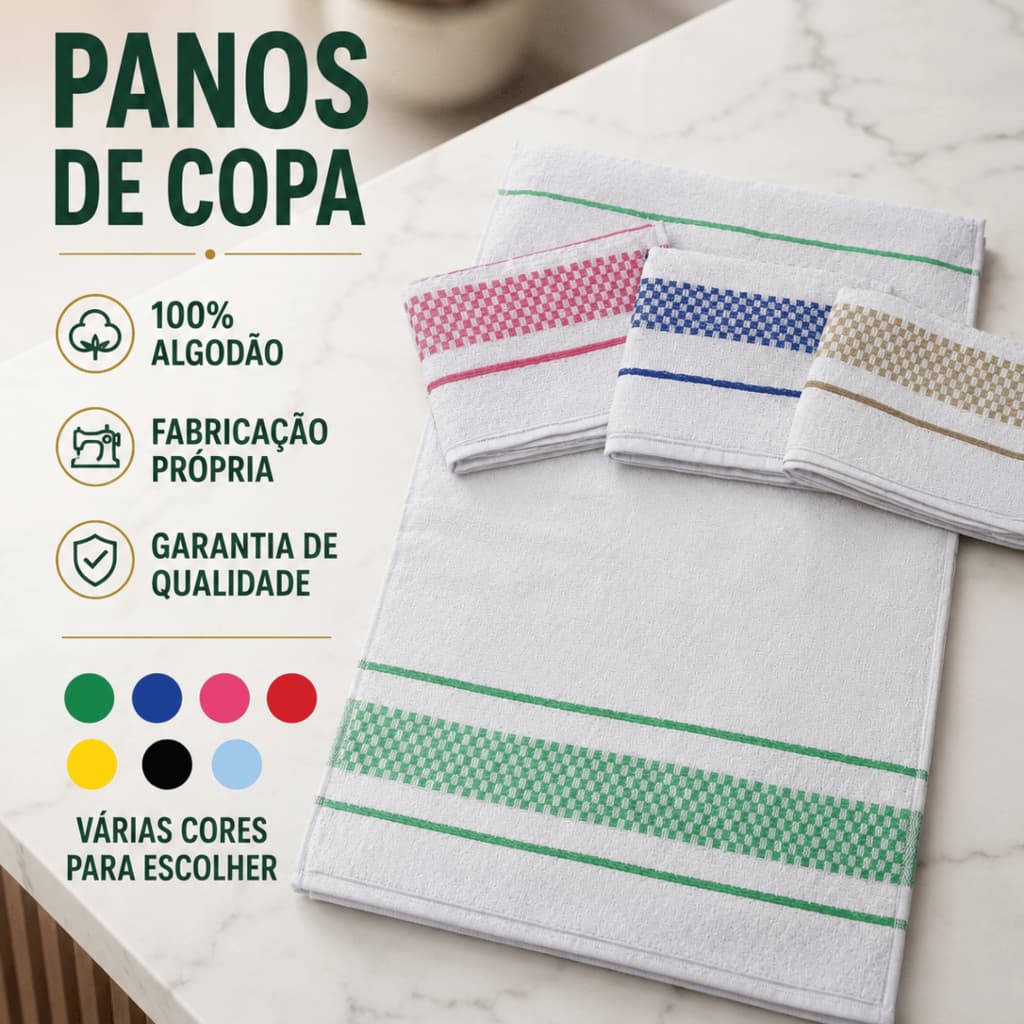 KIT 10 PANOS DE COPA MODERNO PANO DE PRATO 100% ALGODÃO