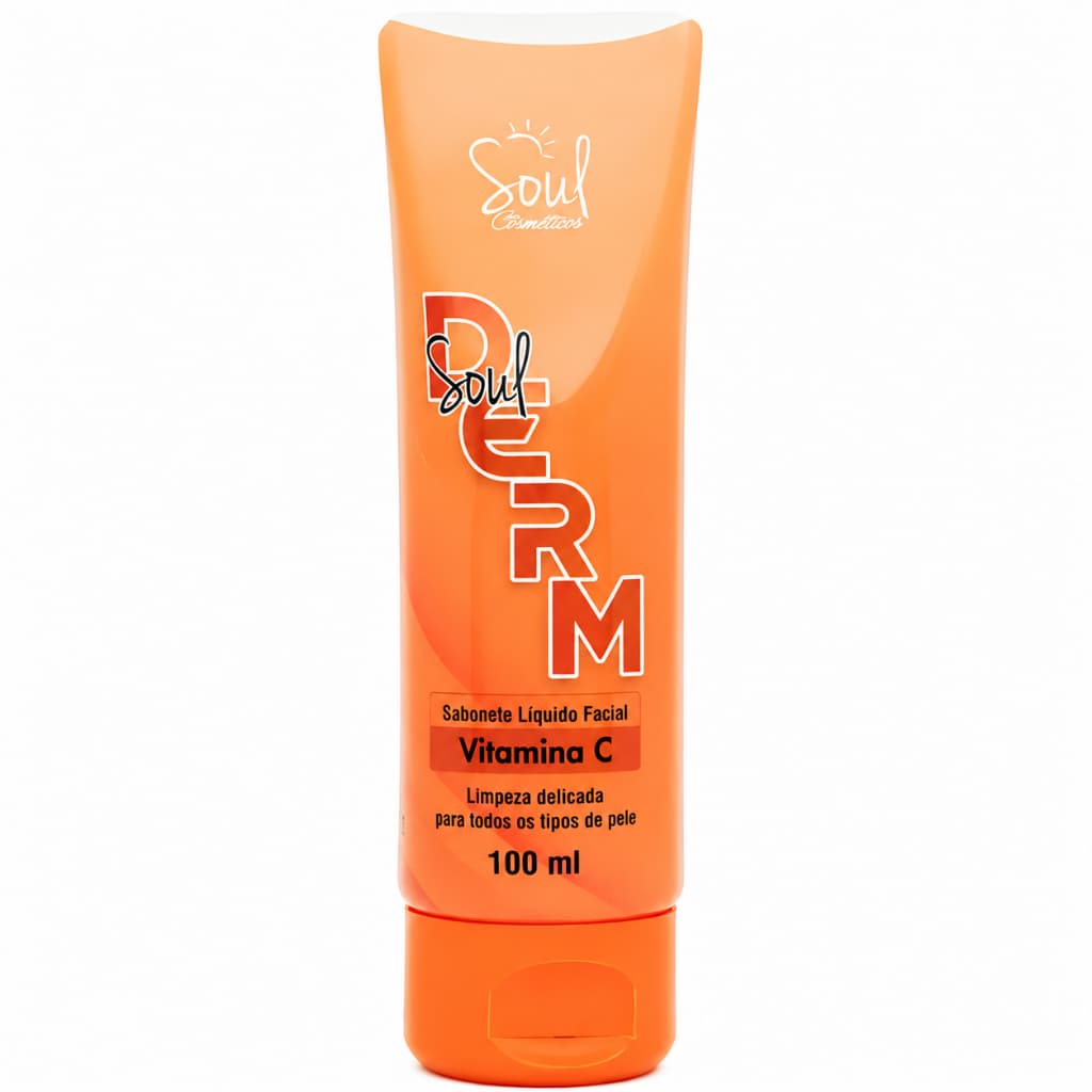 Sabonete Facial Soul Derm Vitamina C - Limpeza Suave e Hidratação para Todos os Tipos de Pele