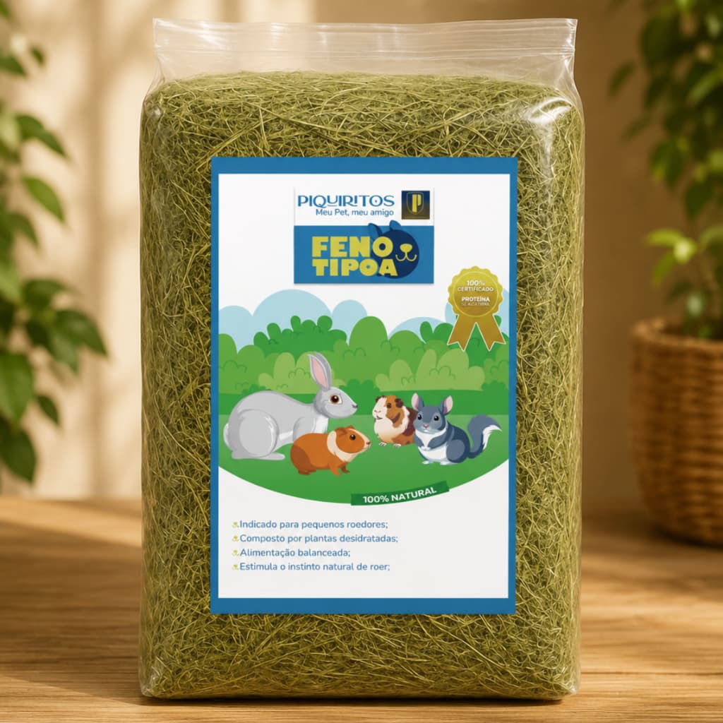 Feno Tipo A Para Coelho Porquinho Da Índia Chinchila Rico Em Fibras Premium