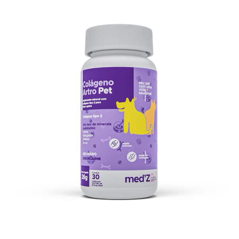 Colágeno Para Cães e Gatos Suplemento para Articulação Saúde e Mobilidade Artro Pet Med'z
