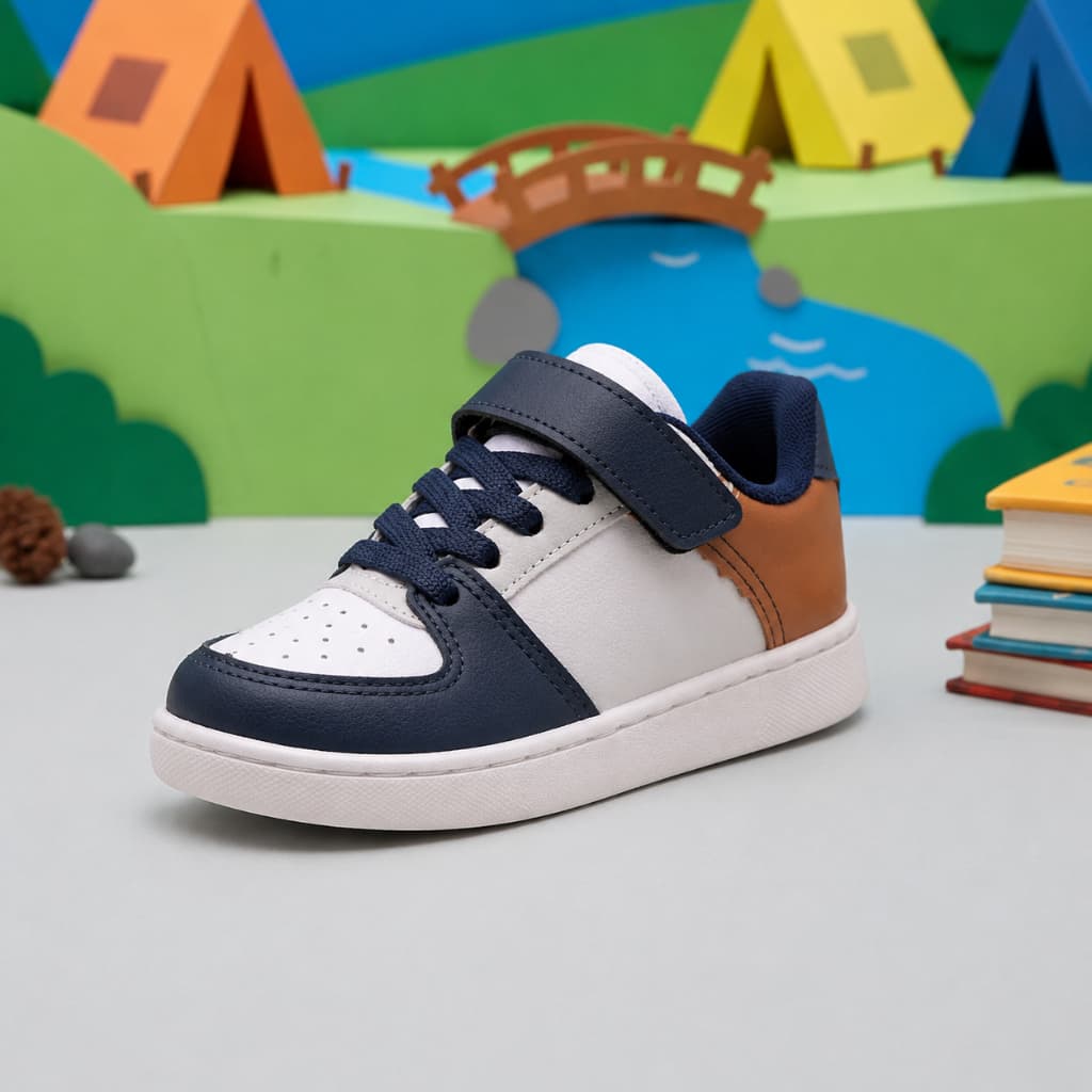 Tênis Infantil com velcro calce prático sola emborrachada do 26 ao 33