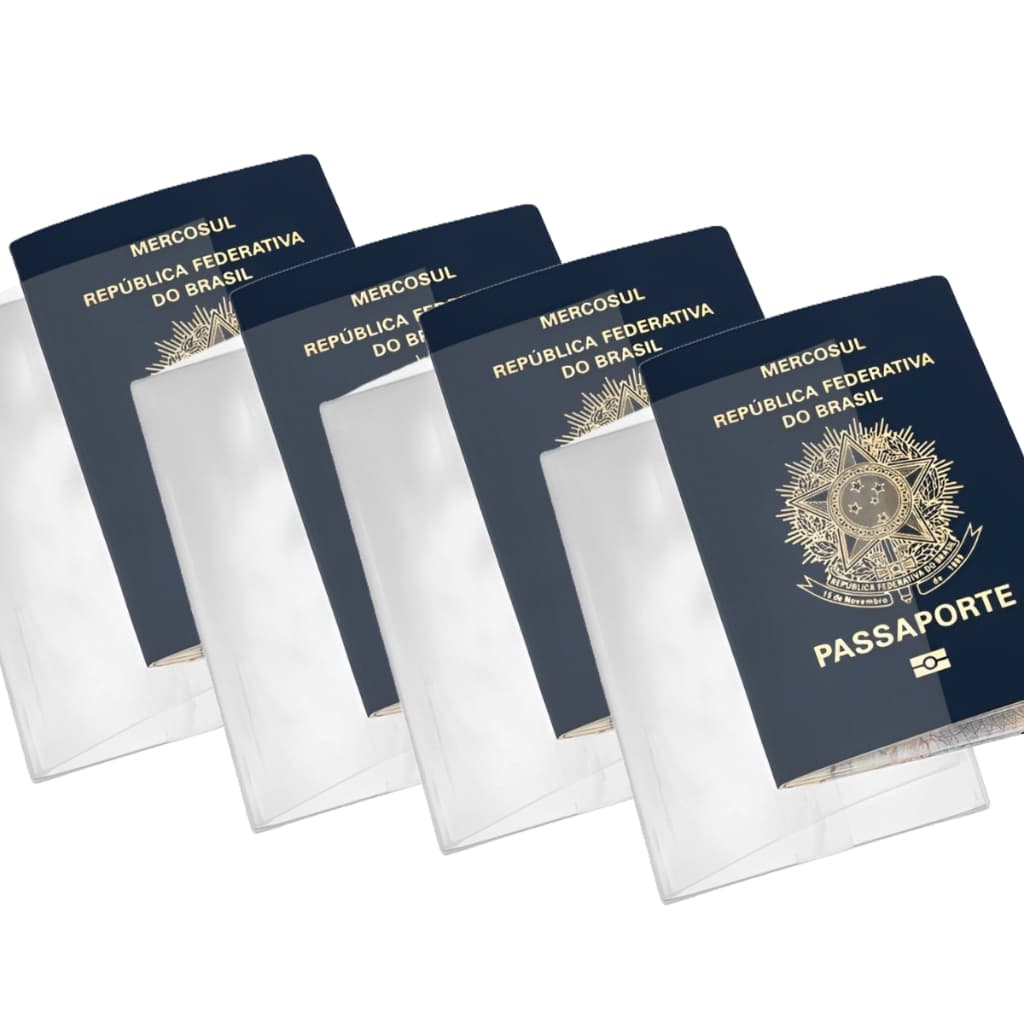 Capa para Passaporte Kit Com 2 ou 4 ou 6 transparente Protetor Impermeável