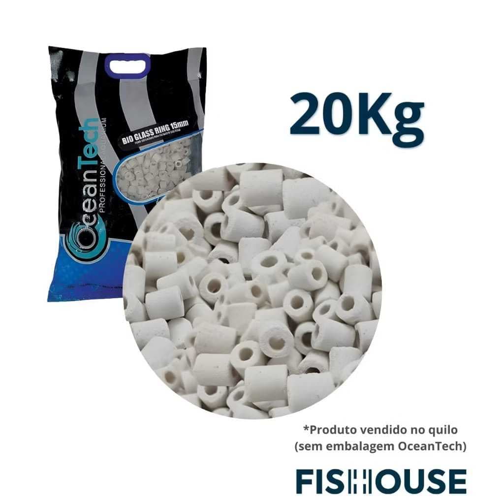 Mídia biológica - "Bio Glass" Cerâmica (10,15,20Kg) a Granel - Ocean Tech
