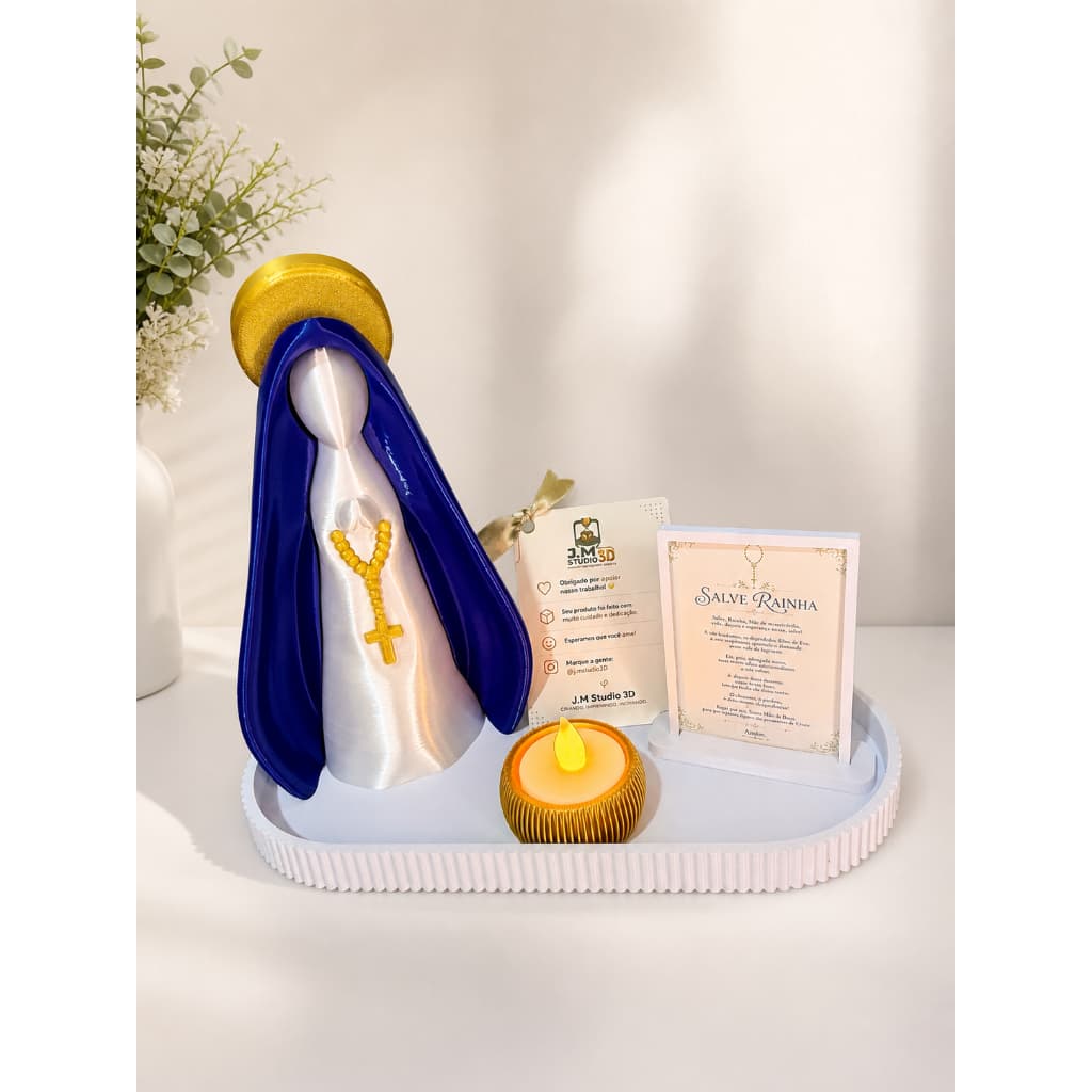 Kit Bandeja + Nossa Senhora 18cm + Suporte