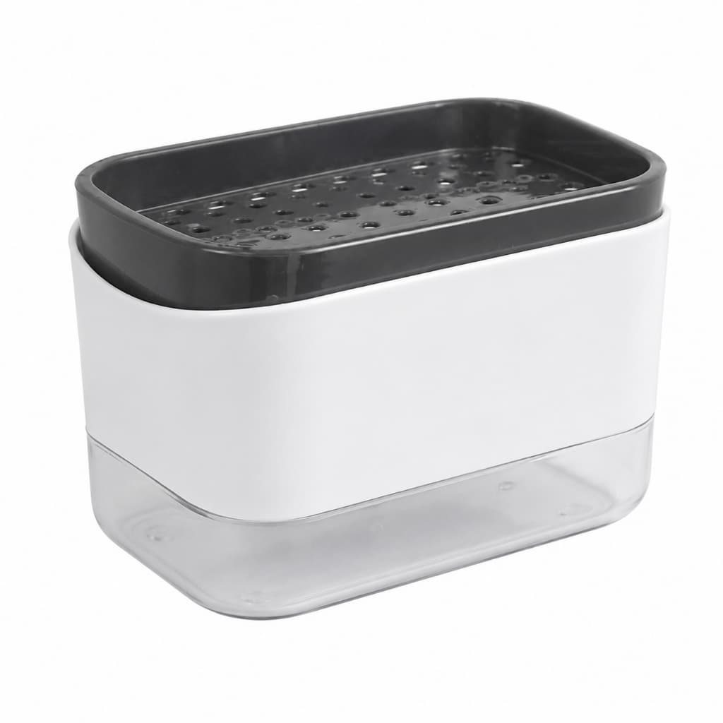Dispenser De Detergente Premium Porta Esponja Organizador De Pia Porta Bucha Cozinha 2 Em 1 Economia De Detergente