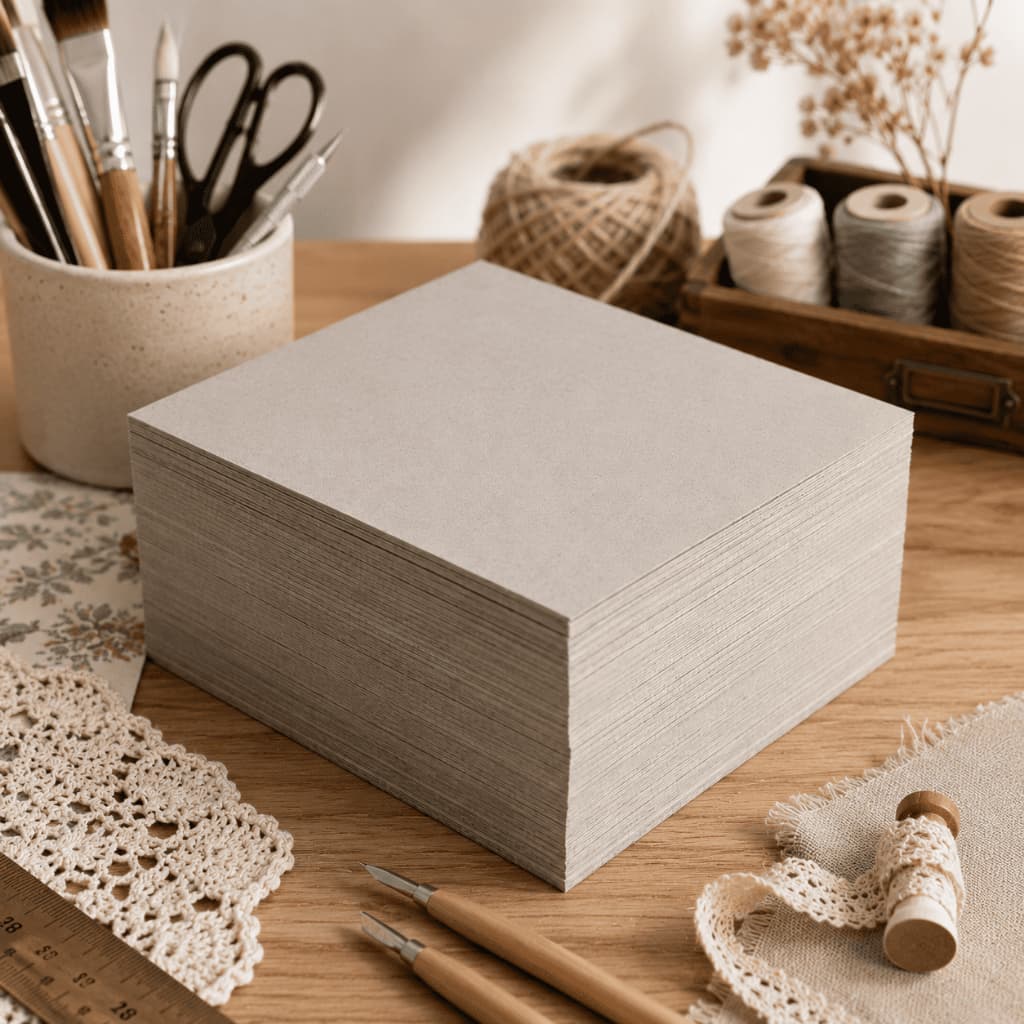 Papel Papelão Paraná Cinza Tipo Holler A5 50 Folhas para Cartonagem