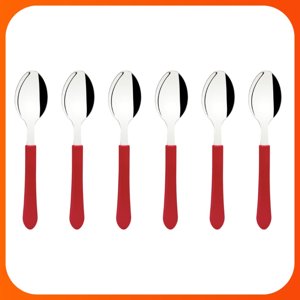 Colher Tramontina Inox Cabo Vermelho Leme - Conjunto