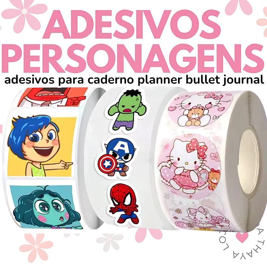 adesivos personagens desenho decoração planner bujo bullet journal