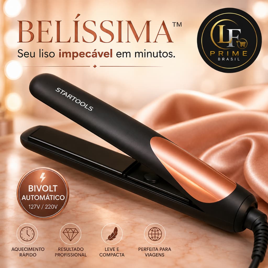 Prancha Chapinha Profissional Bivolt 50W Belíssima Alisa e Modela Compacta Portátil Rosa