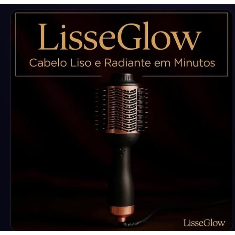 LisseGlow—A escova secadora que transforma seu cabelo em minutos.Escova Secadora Alisadora 1300W.