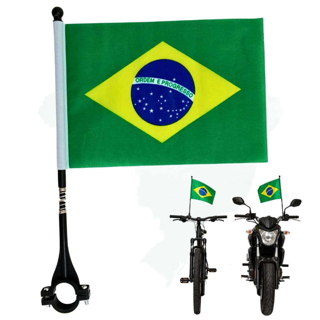 Bandeira do Brasil Com Haste Para Moto Bicicleta Bike Torcida Copa Do Mundo Futebol Torcida Patriota