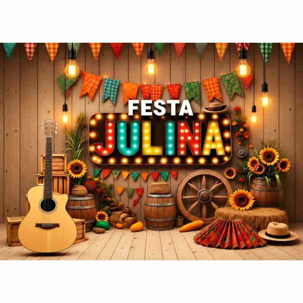 Painel Sublimado FESTA "JULINA" GRANDE 2,20 x 1,58 Malha Premium Coleção FESTA JULINA 2026