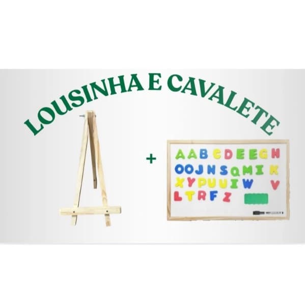 Lousa Magica 40x60 Magnética 3 em 1 Com Cavalete