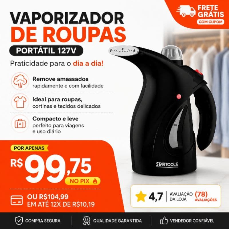 #Vaporizadorderoupas, #Ferroavaporportátil, #Passarroupanocabide, Steamerportátil127v #pratico #luxo