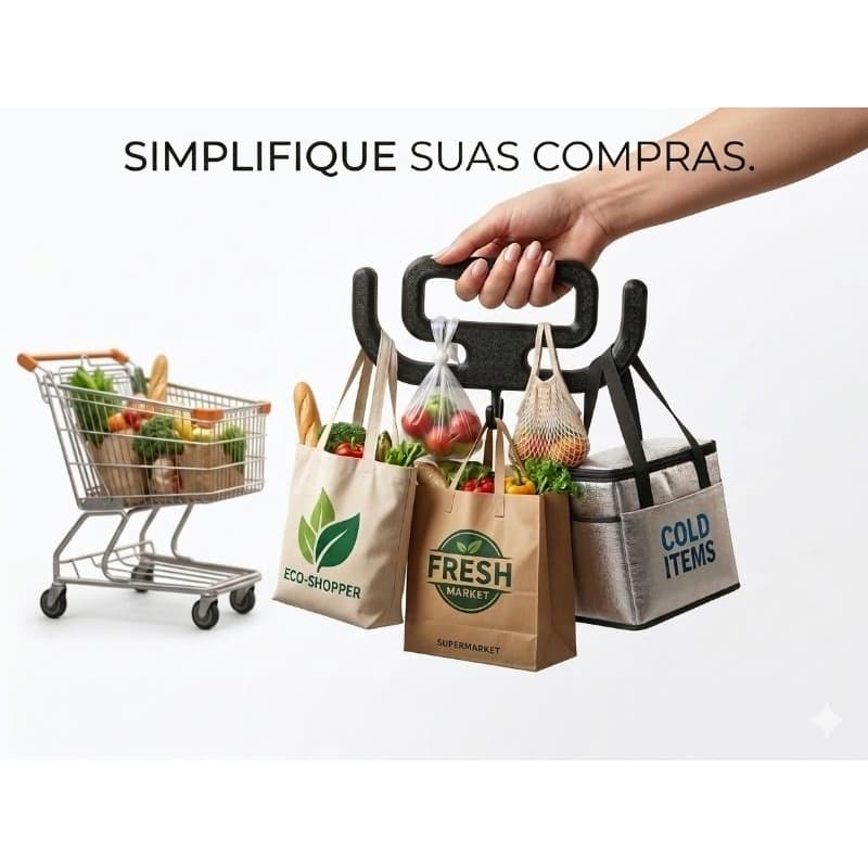 Suporte Senhoras Carregar Sacolas de Compras, Mercado, Feira