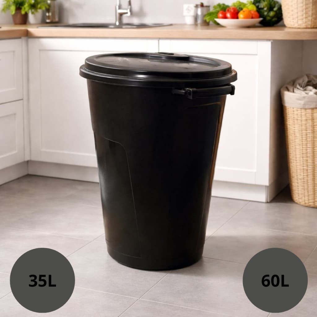 Lixeira com Tampa Resistente Multiuso Cozinha Banheiro Quintal Lavanderia 35L 60L