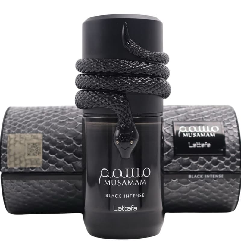 Lattafa Musamam Black Intense Eau de Parfum Unissex 100ml - Perfume Árabe Amadeirado e Sofisticado