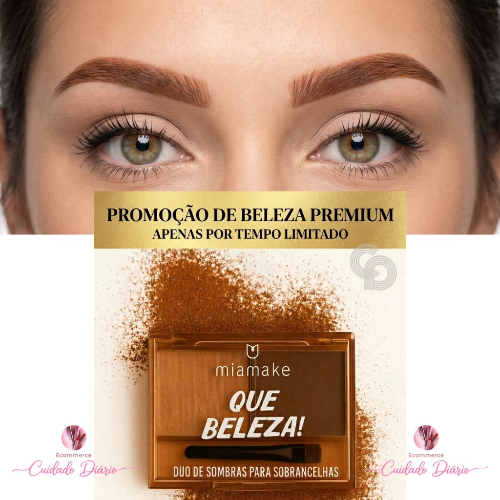 PALETA DE SOMBRA e de Sobrancelha duas cores Matte Marrom escuro e claro noite dia ou festa