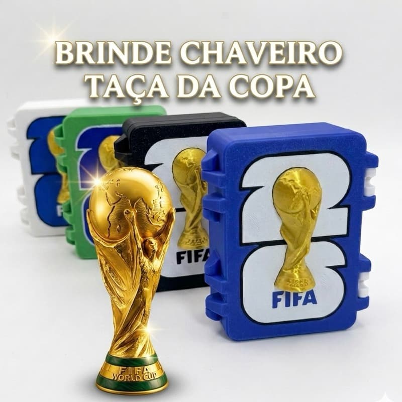 Porta Figurinhas Copa 2026 Caixa Organizadora para 500 Figurinhas com Divisória Interna brinde chaveiro da copa
