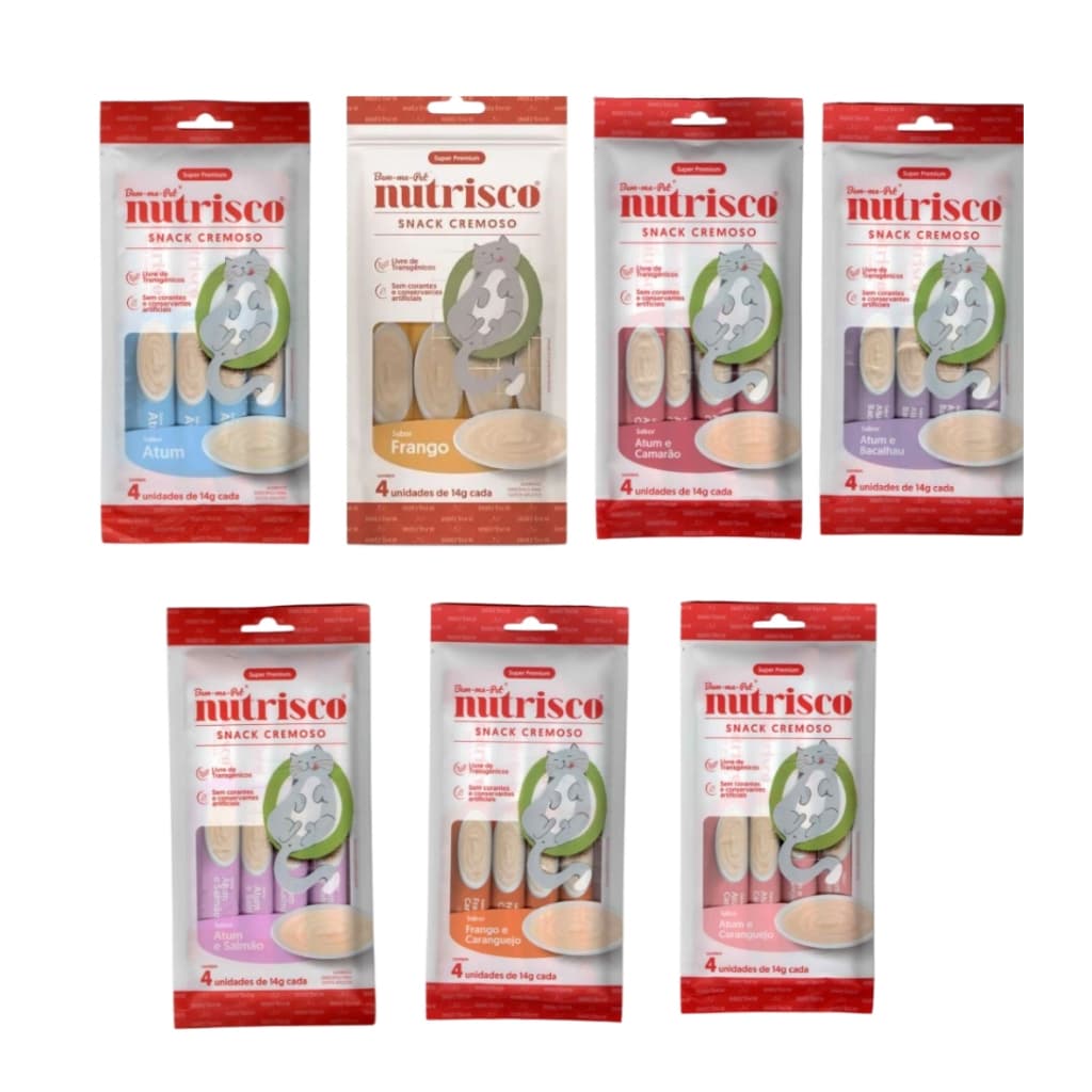 Petisco Purê Nutrisco diversos sabores (pack com 4 unidades ) P/ Cães e Gatos