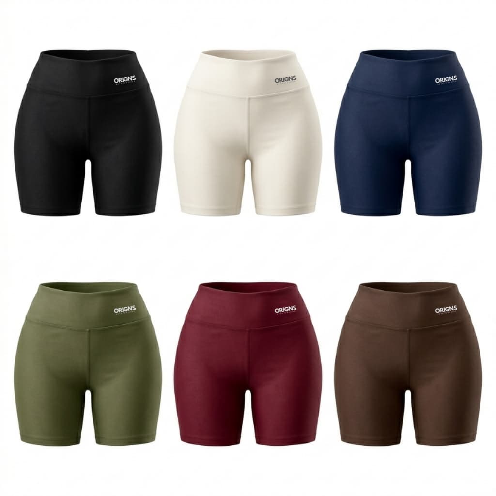 Kit 5 Shorts Feminino Academia Bermuda Cintura Alta Meia Coxa