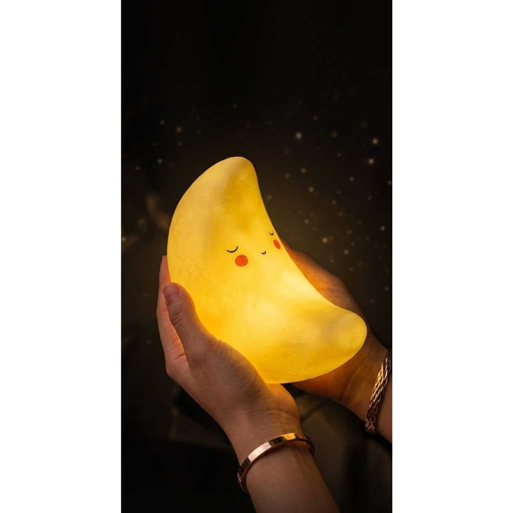 Luminária Lua Decorativa – design Fofo com LED Econômico Amarelo e Branco