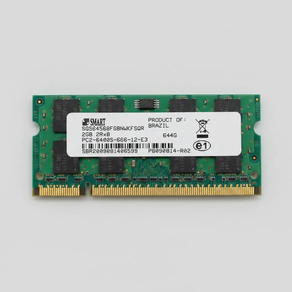 Memória RAM Original Smart 2 GB DDR2 PC2-6400S 800 MHz para Notebook Laptop All-In-One PC