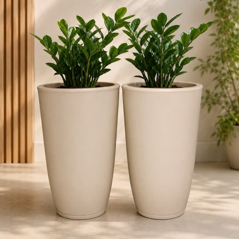 KIT 2 VASOS PARA PLANTAS C/PRATO DECORATIVO, FLOR, ÁRVORES E DECORAÇÃO INTERNA E EXTERNA