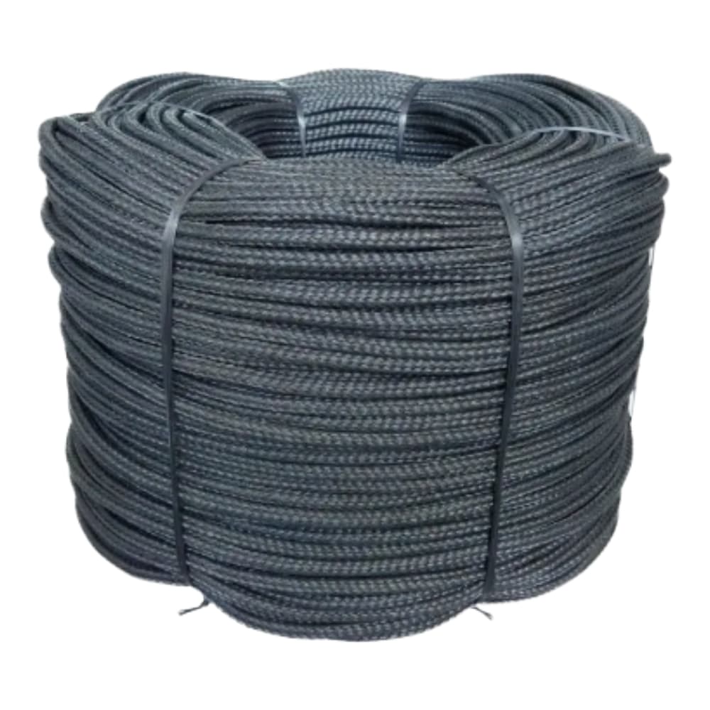Corda Preta com 7mm de 6kg sem Alma para pesca e camping