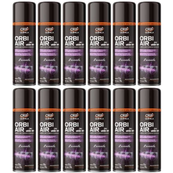LIMPA AR CONDICIONADO E HIGIENIZADOR ORBI AIR - AROMA LAVANDA - 12 UNIDADES