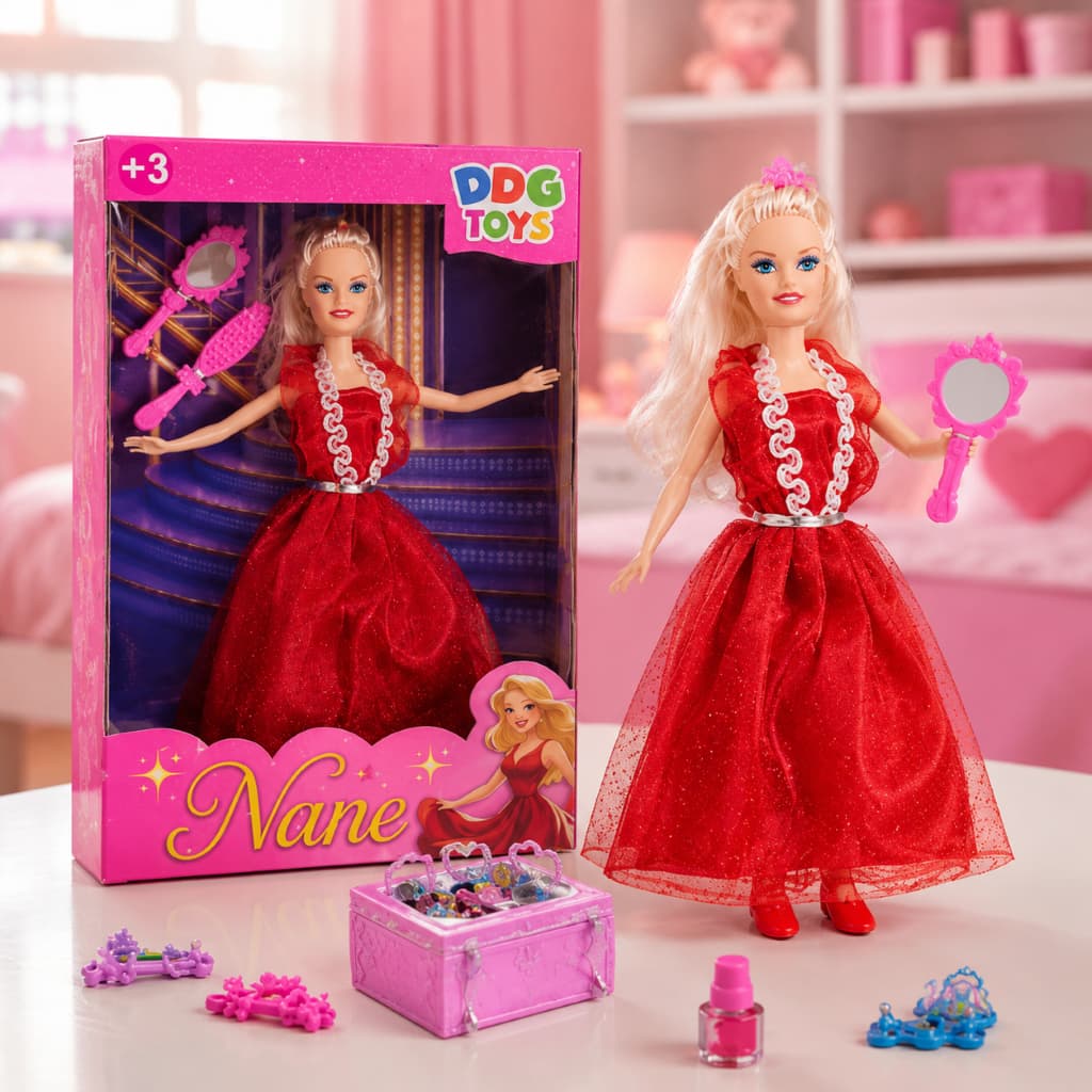 Boneca Fashion Infantil Vestido Acessorios Brinquedo Educativo Presente