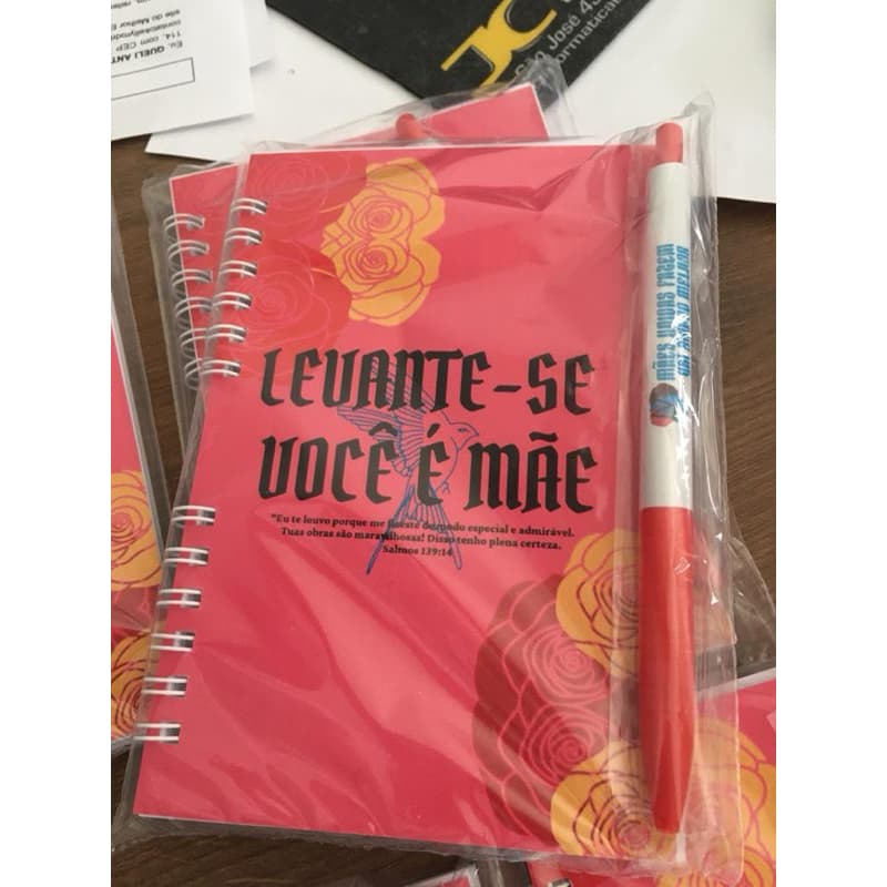 25 kits Agendinhas com canetas personalizadas TAM 10x15
