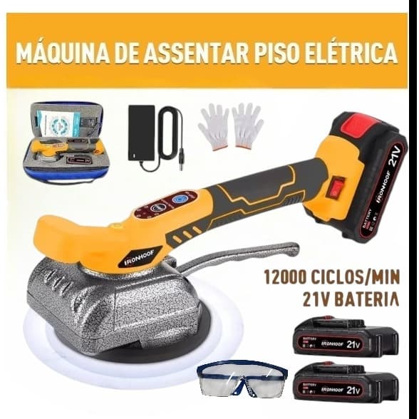 Máquina De Assentar Piso Elétrica Recarregável Profissional Brushless 2 Baterias