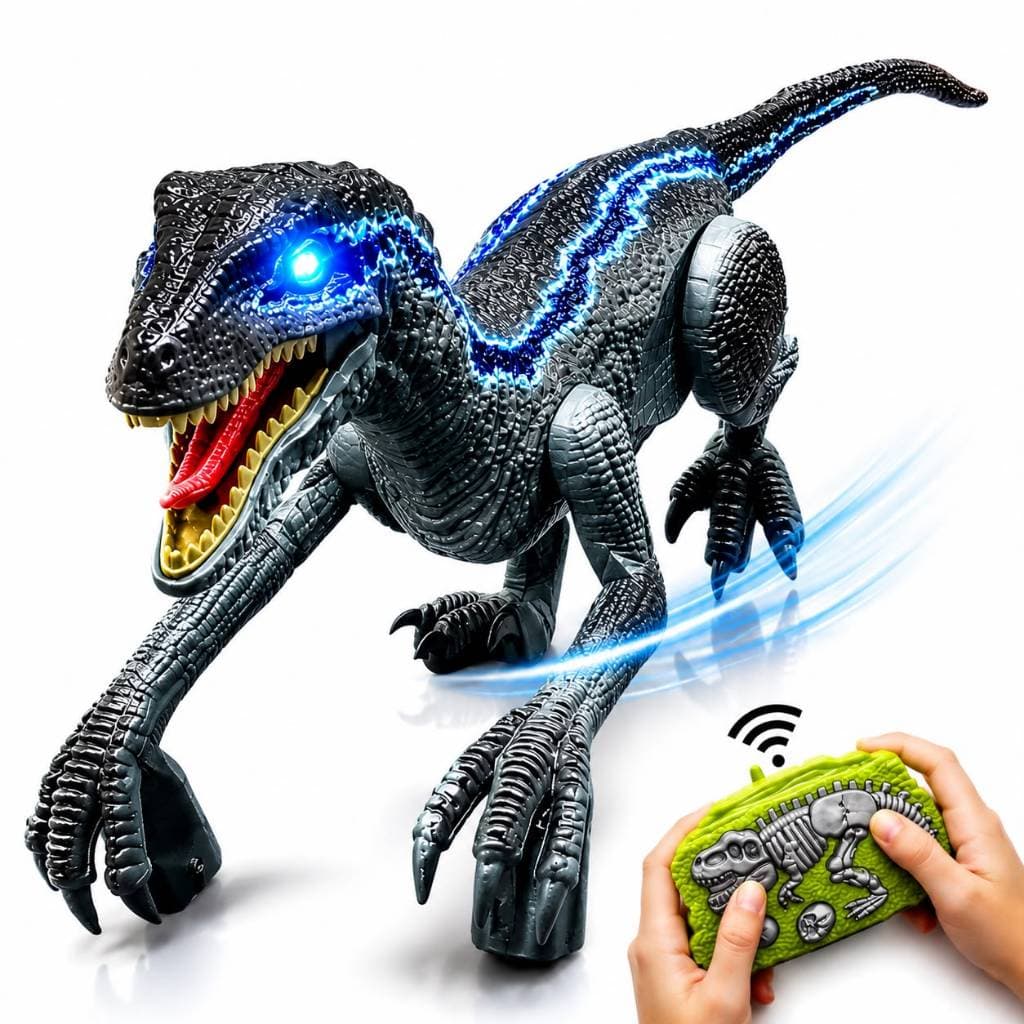 Dinossauro Rex Com Controle Remoto Anda Emite Som e Luz Recarregavel