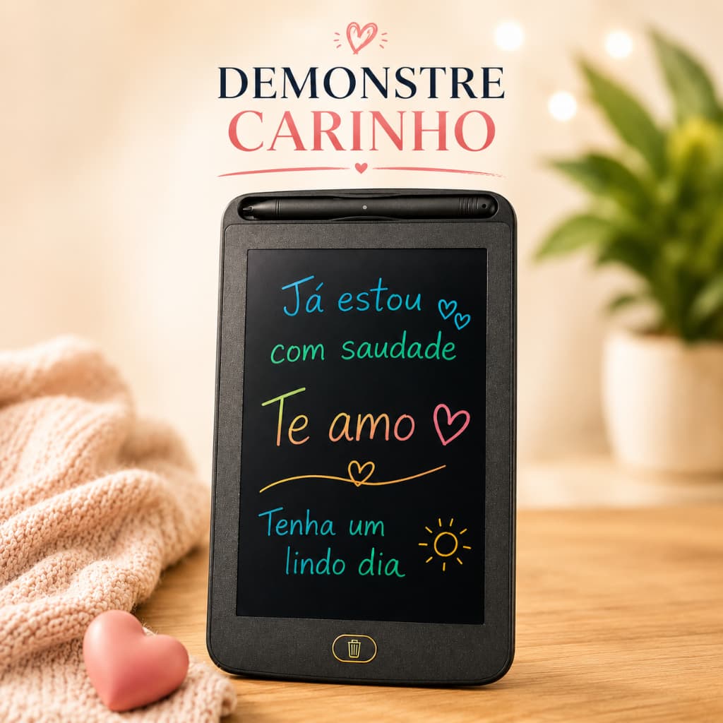 Lousa Mágica Digital 8 Polegadas Com Caneta Para Anotações Recados Organização E Lembretes
