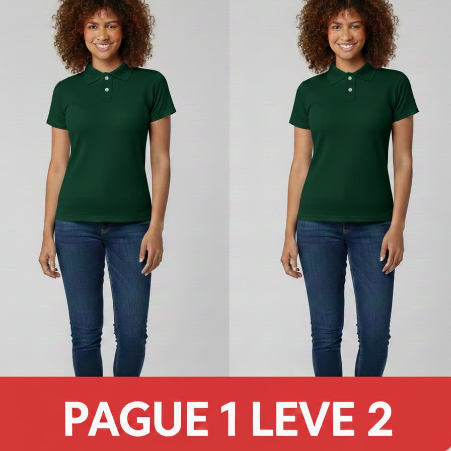 Kit 2 Polos Femininas Baby Look Piquet Casual Confortável Promoção