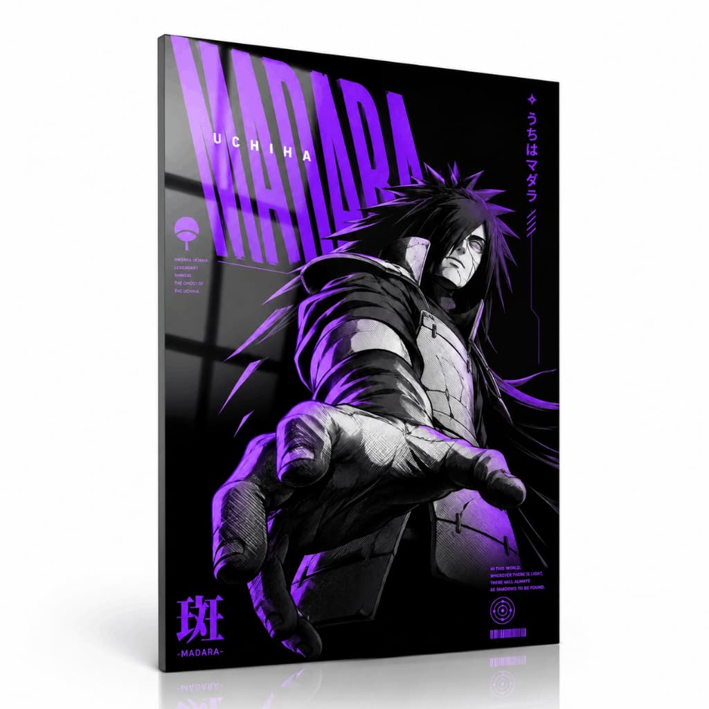 Quadro Decorativo Anime Roxo Dark Gamer Arte Geek Moderna Madara 20x30