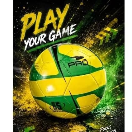 Bola Futebol Pro Balls Oficial N°5 Verde e Amarela/