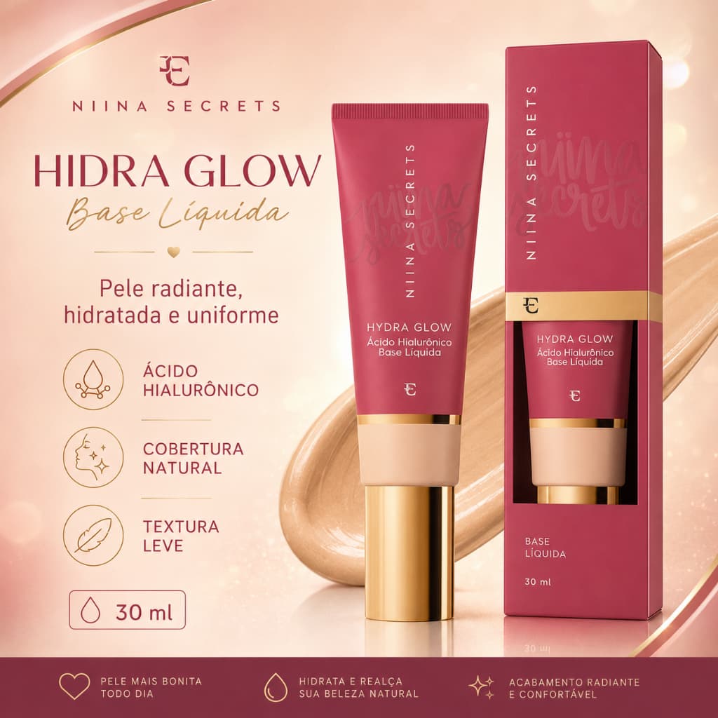 Base Líquida Niina Secrets Hidra Glow Todas as Cores
