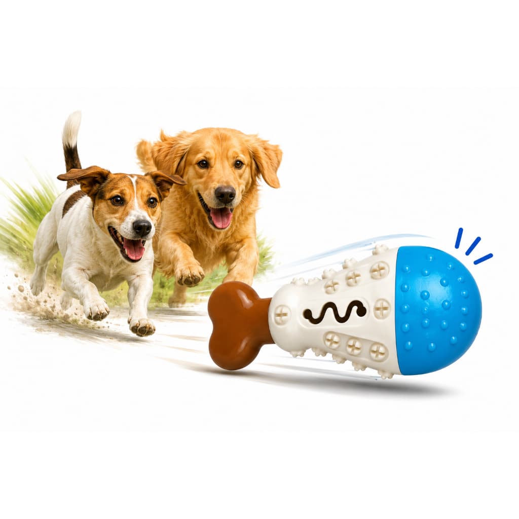Brinquedo Mordedor para Cachorro Apito | Brinquedo Pet Resistente Limpa Dentes - Premium