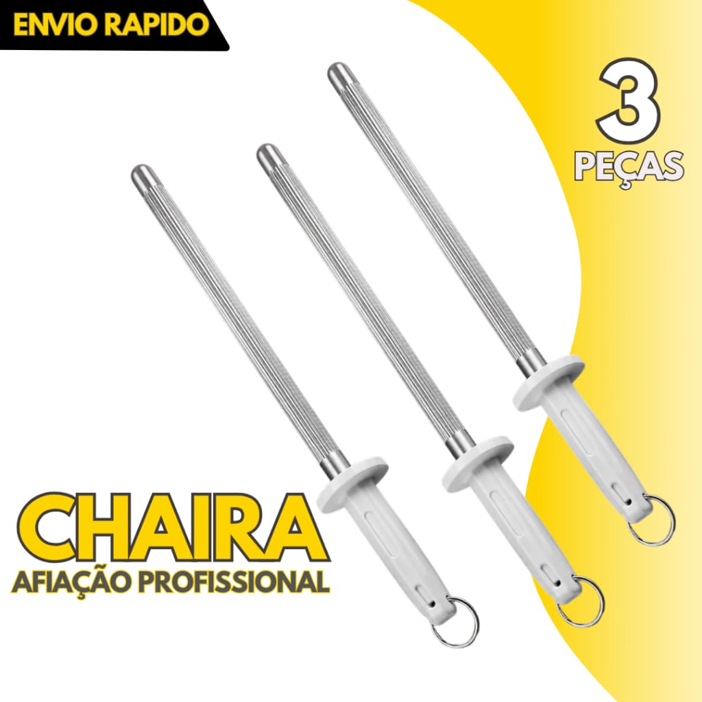 3, 2 ou 1 un - Chaira Aço Carbono 10 Polegadas Fuzil Afiador E Amolador Açougue Churrasco