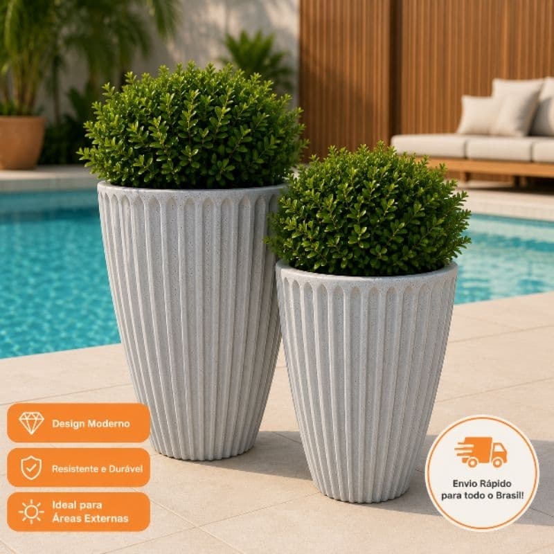 Vasos para Planta Kit 2 Vasos Grande Para Plantas N2 46cm estilo Romano Luxo