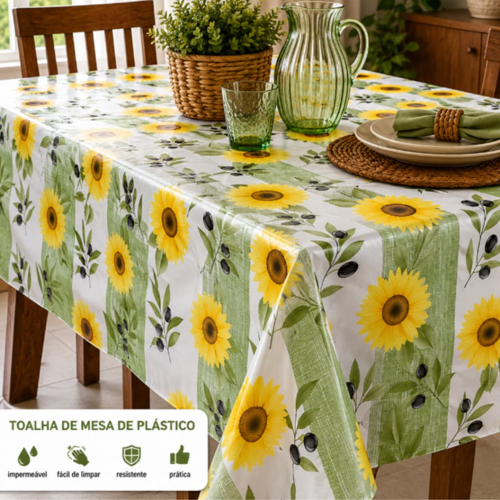 Toalha de mesa Termica Pvc Impermeavel Plastico Estampado Varias Estampas 4,6,8 Lugares