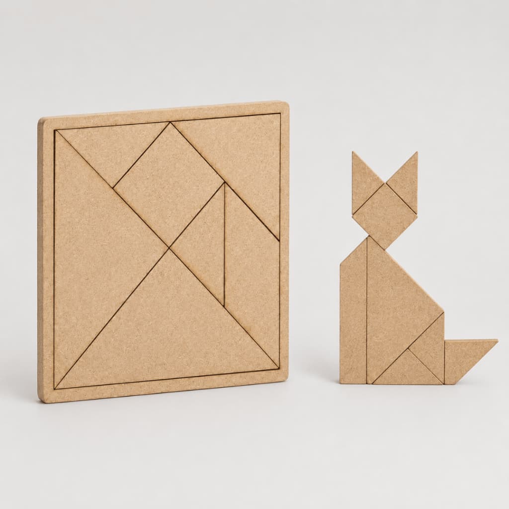 Kit Brinquedo Educativo Tangram Em MDF Brinquedo Infantil Pedagógico