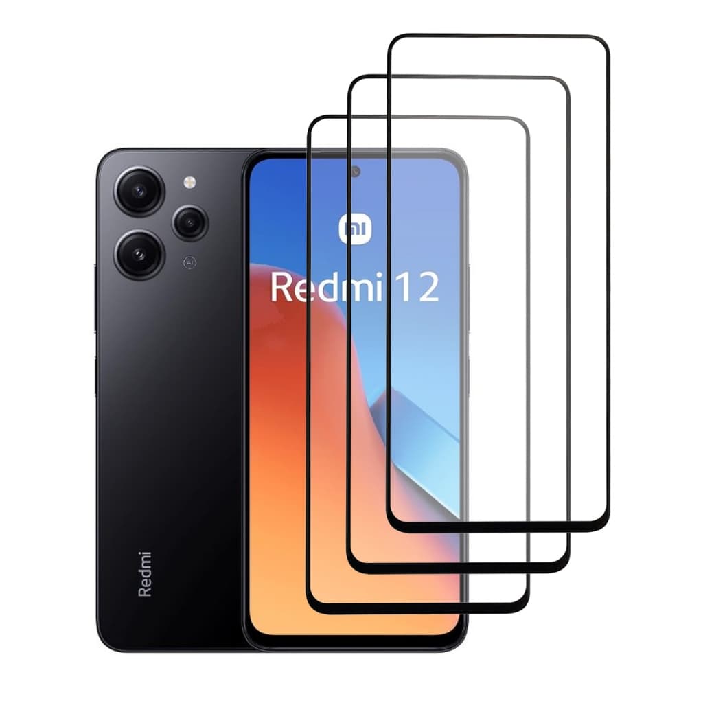 Kit Com 3 Películas de vidro 3D Para Xiaomi Redmi 12