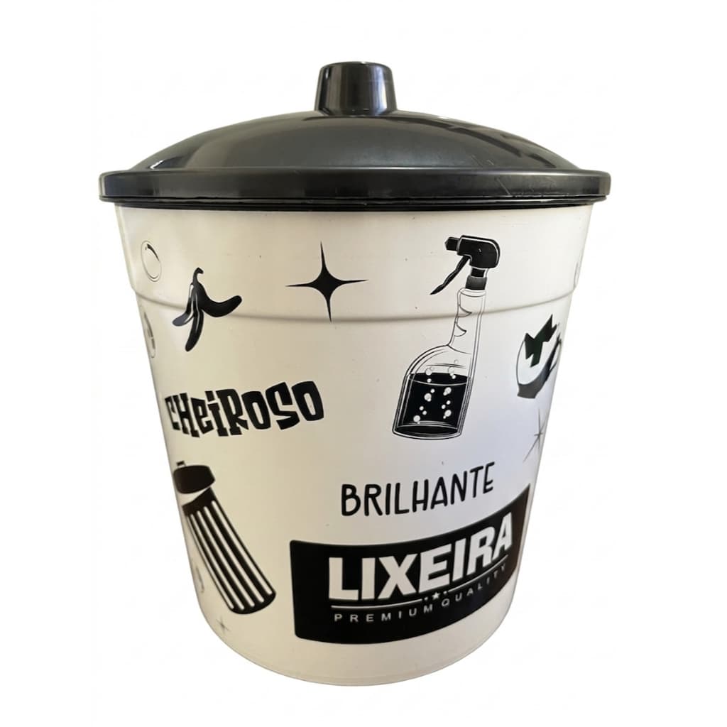 Lixeira de Pia para Cozinha 2,8 L C/ Tampa - Cesto - Lixo - Utensilio Domestico - Plástico Free bpa