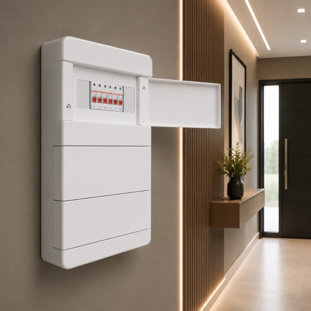 Quadro de Distribuição 36 Disjuntores Sobrepor com Barramento Caixa de Luz Elétrica Residencial
