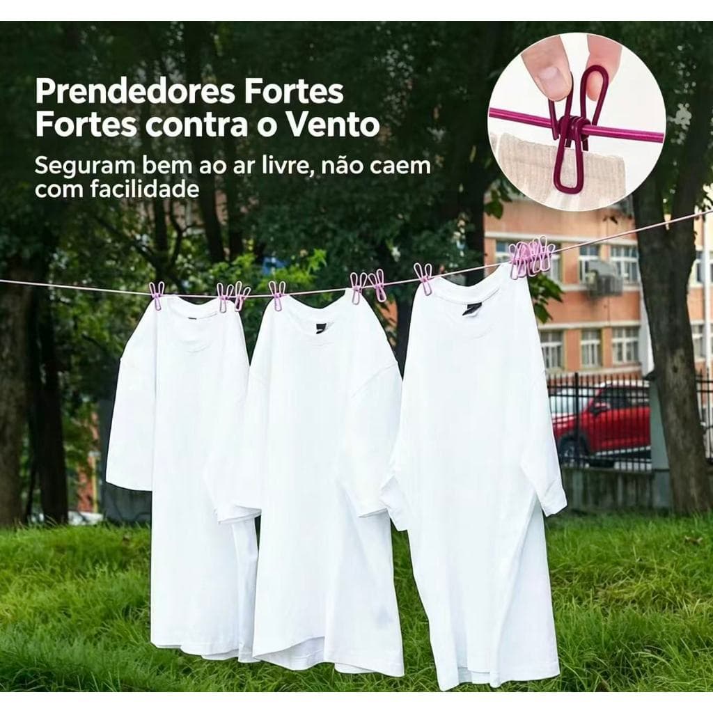 Varal De Corda Elástica Colorido | Acampamento | Viagem | Portátil