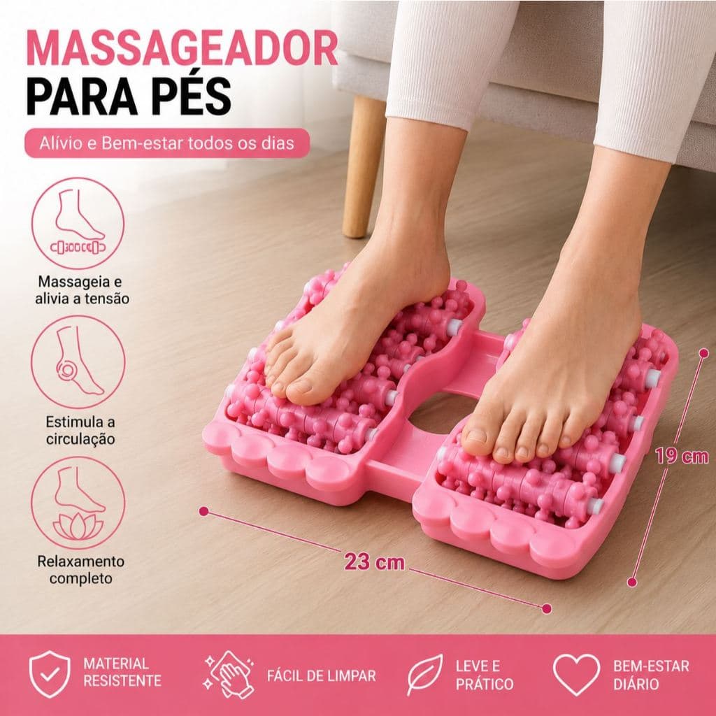 Massageador Para Pés Roller Acupressão Relaxante Alívio do Estresse e Circulação