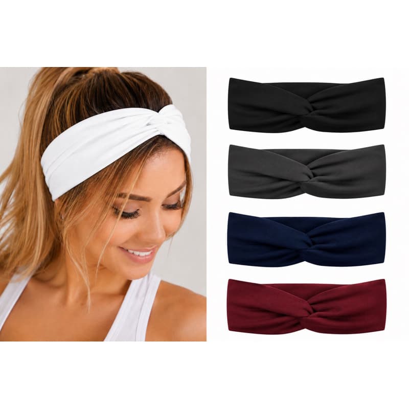 kit 4 Faixas Turbante de cabelo modelo tiara, moda feminina atividade fisica, moda praia, fitnes